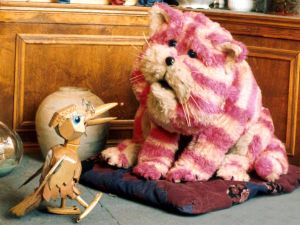 Bagpuss and Professor Yaffle, deep in conversation